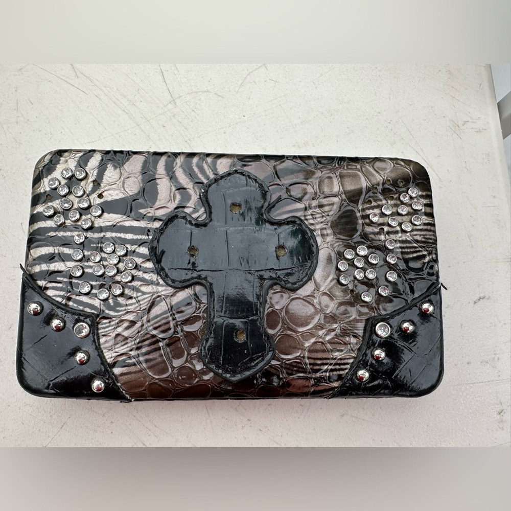 Black and Silver Studded Clutch